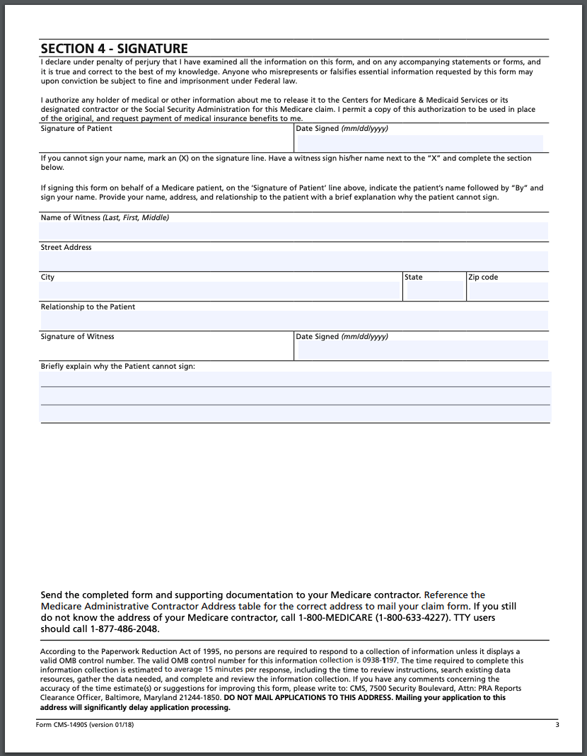 Medicare Reimbursement With A Request For Medical Payment Form